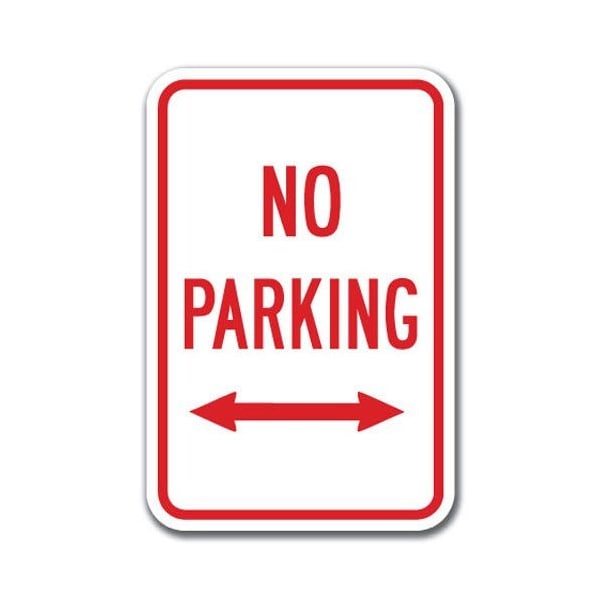 Signmission No Parking with double arrow 12inx18in Heavy Gauge Aluminums, A-1218 No Parkings - double arrow A-1218 No Parking Signs - double arrow - main